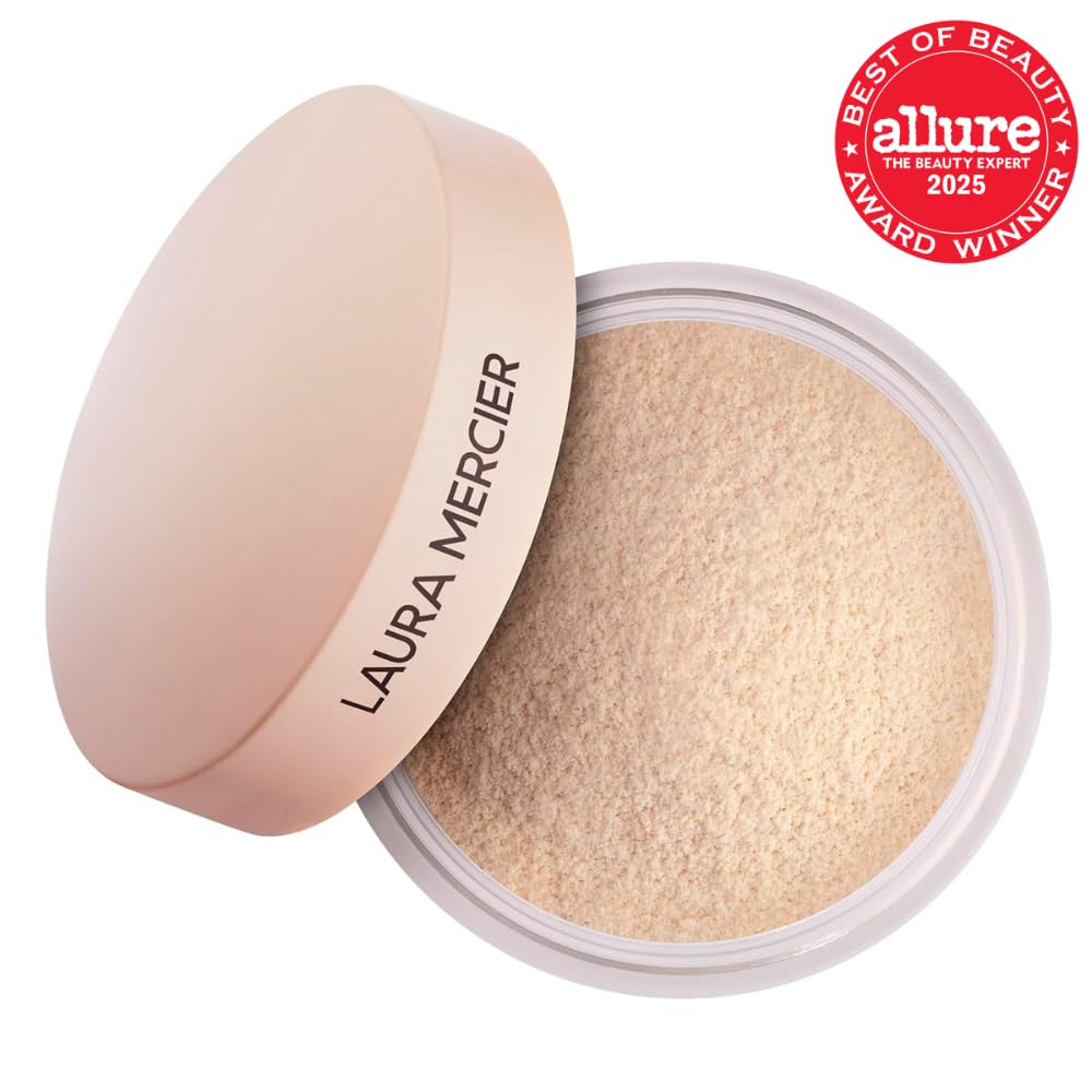 Laura Mercier Translucent Loose Talc-Free Setting Powder Ultra-Blur: Hyaluronic Acid Infused, Natural & Blurring Finish, Long Lasting, For Normal to Dry + Mature Skin, 4 Shades, Holiday Gift Set
