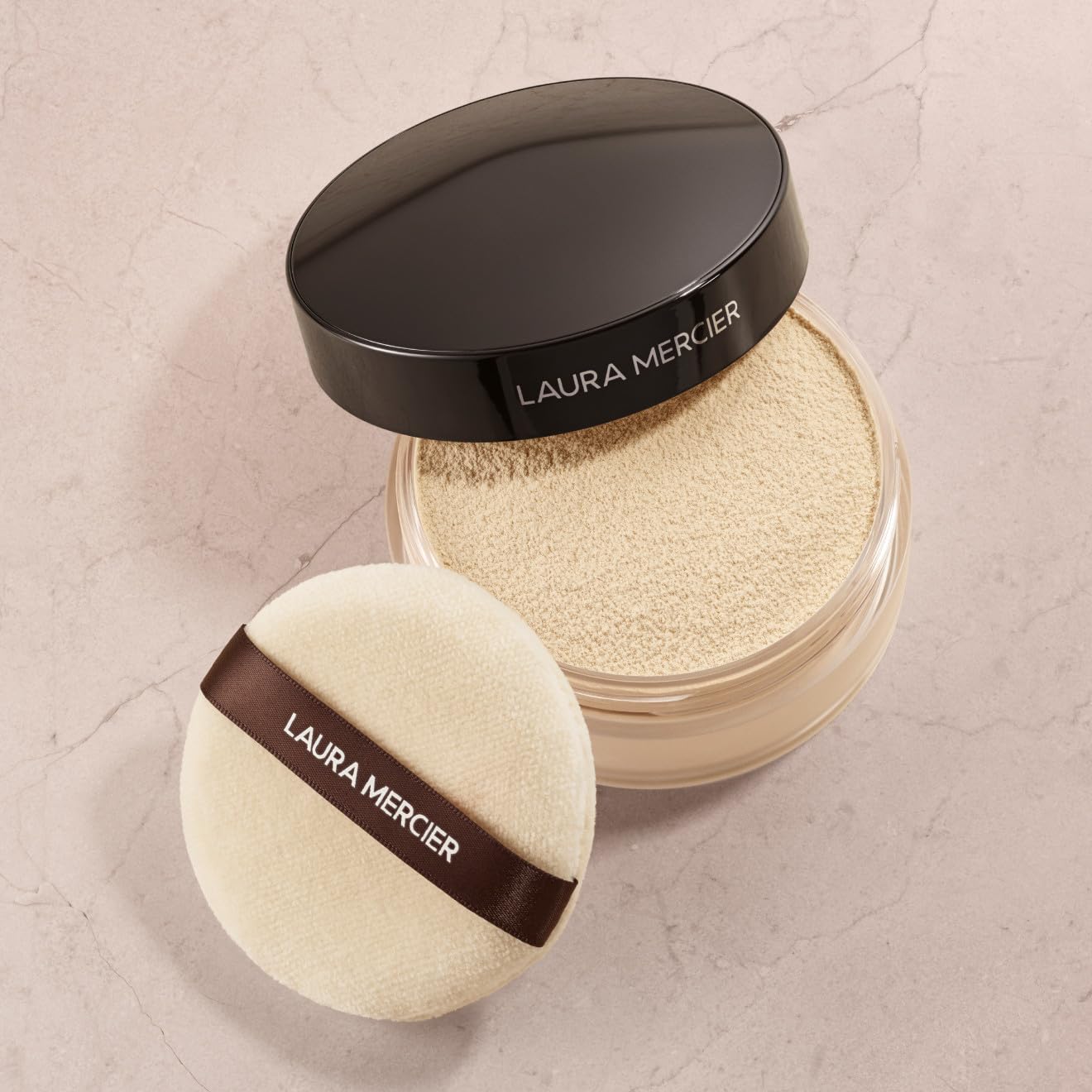 Laura Mercier Velour Puff, Perfect for Translucent Loose Setting Powder, Use to Set Makeup, Designed for Expert Application, 100% Cotton