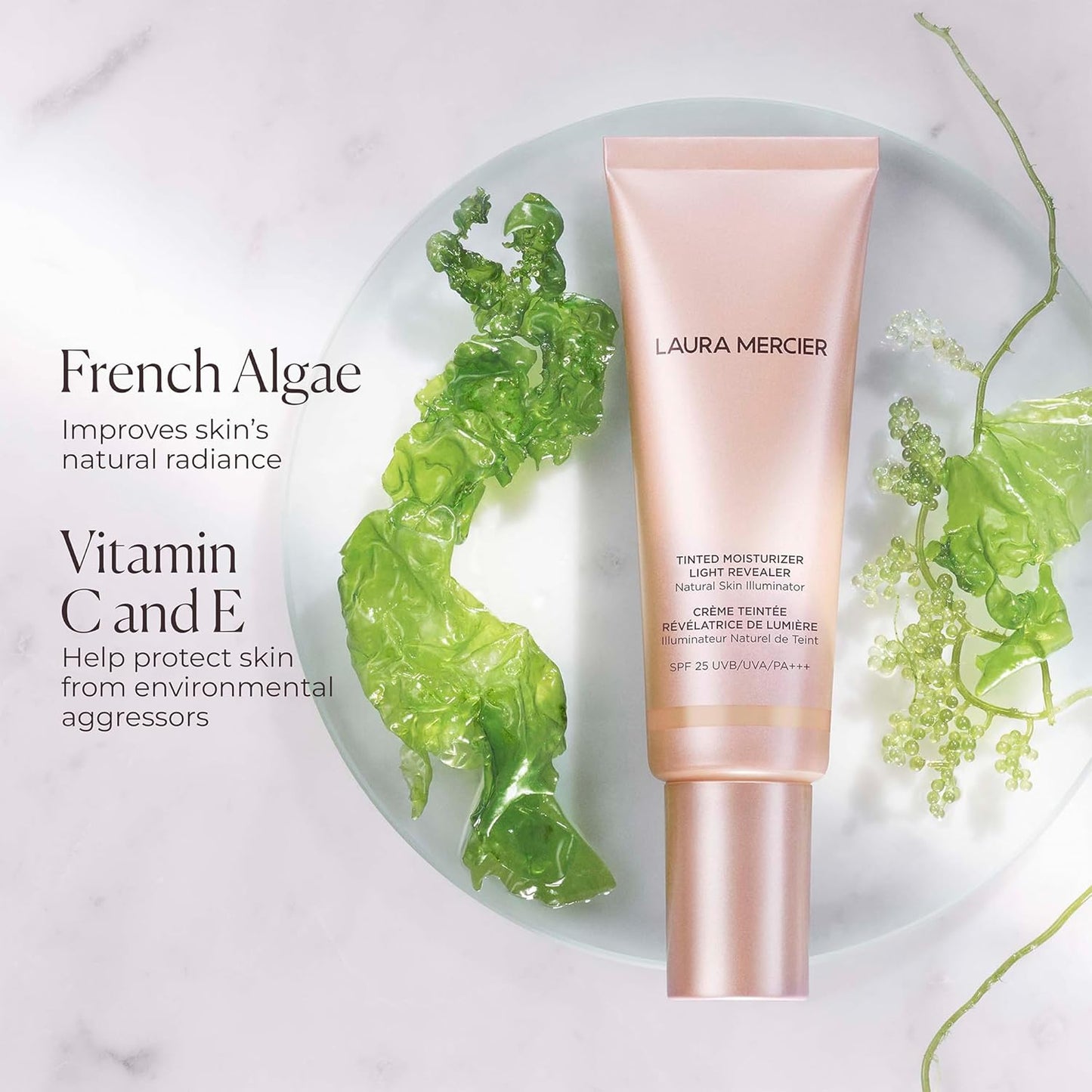 Laura Mercier Tinted Moisturizer Light Revealer Natural Skin Illuminator with SPF 25: All Day Hydration, Ultra-Sheer Coverage, Luminous & Radiant Finish, Skin Tint