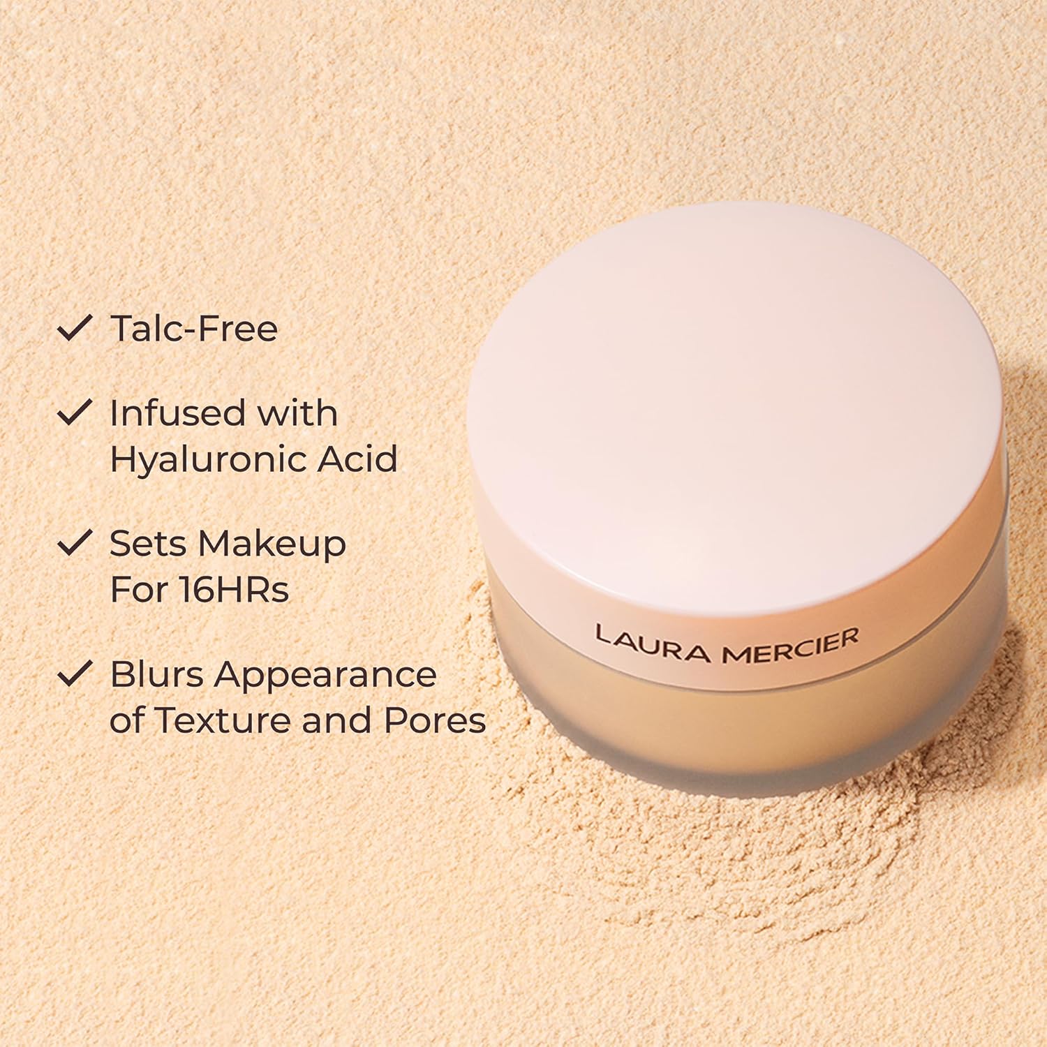 Laura Mercier Translucent Loose Talc-Free Setting Powder Ultra-Blur: Hyaluronic Acid Infused, Natural & Blurring Finish, Long Lasting, For Normal to Dry + Mature Skin, 4 Shades, Holiday Gift Set